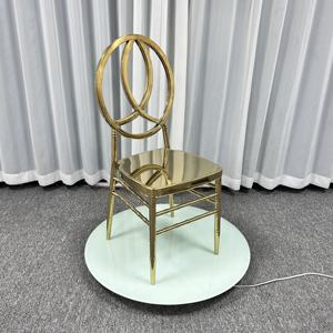 Chaises de banquet de mariage en fer doré brillant, durables, confortables, empilables, pour usage commercial, hôtelier et événements, prix d'usine - Product Image 4