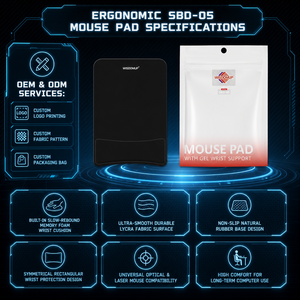 Auf Lager: Memory-Schaum Handgelenkauflage Mauspad mit Gel-Unterstützung, Ergonomisches Mauspad für Home Office, Gaming, Schreibtisch, Call Center, Tippen - Product Image 4