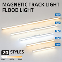 Système d'éclairage sur rail magnétique LED COB blanc à 3 couleurs réglable avec construction en aluminium CRI 92 pour usage domestique et commercial