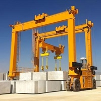 Grue portique RTG de 20 tonnes avec palan électrique contrôlé par PLC, hauteur de levage de 16 m, portée de 20 m, pour la construction et l'utilisation en extérieur
