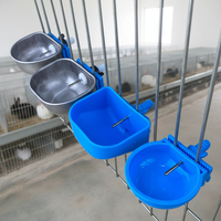 Vente en gros Nouvelle Abreuvoir automatique en acier inoxydable et plastique pour lapins, gamelle d'eau pour cage, bol à boire pour hamsters