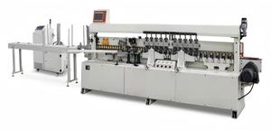 Ligne d'emballage entièrement automatique à colle thermofusible PUR pour film PVC/papier/placage/fibre/tissu/métal, pour cadres de portes en <span class=keywords><strong>bois</strong></span>/MDF - Product Image 2