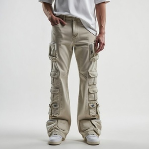 Pantalons évasés en denim écologiques Wangsheng pour hommes, trous moyens, respirants, vêtements de travail cargo, <span class=keywords><strong>Black</strong></span> <span class=keywords><strong>Friday</strong></span>, offres de pantalons utilitaires - Product Image 6