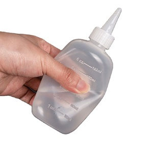 Plastic Pet Squeeze Bottle with Red Tip Cap 8 oz wide mouth cookie decorating squeeze bottle