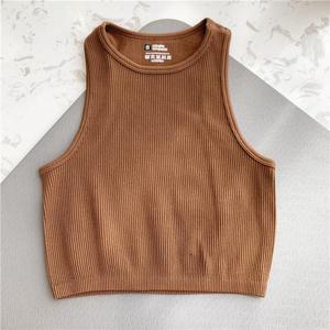All'ingrosso t-shirt a tubo 2024 femmininas <span class=keywords><strong>Moda</strong></span> senza maniche senza maniche lavorato a maglia Casual a costine canotta da donna - Product Image 5