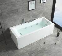 Grande baignoire à remous autoportante en acrylique moderne de 1.8m pour 2 personnes avec double jet Robinet de bain de massage pour salle de bain pour hôtels