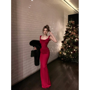 Vestido Largo de Satén y Gasa con Espalda Descubierta y Lazo, Estilo Vintage, Corte en A, Cintura Natural, para Eventos Formales y de Noche para Mujer - Product Image 1