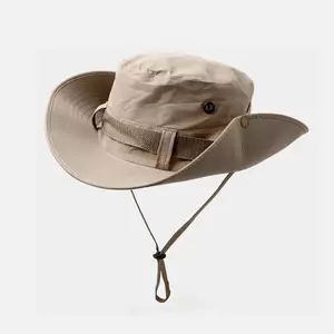 قبعة كاوبوي غربي للجنسين مناسبة للصيف وهي قبعة لحماية من أشعة الشمس مع مشبك معدني من النسيج سريع الجفاف للشاطئ أو في السفر أو في الخارج