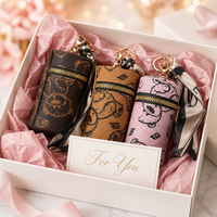 Mini pochette porte-clés cylindrique à imprimé ours avec écharpe pour filles, cadeau