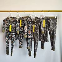 Ensemble de nuit 2 pièces pour enfants en bambou à motifs floraux, collection automne, comprenant une combinaison à capuche et un bandeau, personnalisable avec faible MOQ, vente en gros de pyjamas pour bébés et enfants