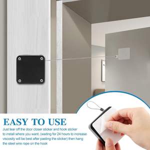 Wholesale Smart Home No Punching Automatic Closer Pull Cord Closers Adjustable Surface Door Stop <b>Bracket</b> Type - Product Image 5