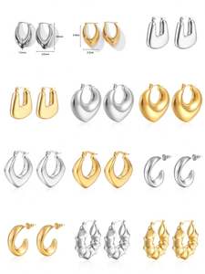 Mode boucle d'oreille bijoux lettre double Fd Cc marque Designer bijoux nouveau Design Clip en forme de boucle d'oreille or 18 carats pour femme e - Product Image 3