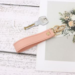 Stocked Premium PU Leather Wrist Strap Keychain Portable Car Key Holder Metal Keyring Promotional Business <b>Gifts</b> - Product Image 3