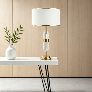 Lámpara de mesa de cristal de lujo moderna E27 LED 220V, iluminación decorativa que cuida la vista para sala de estar y dormitorio - Product Image 2
