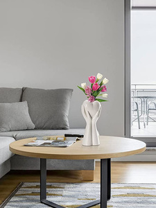 <span class=keywords><strong>Vase</strong></span> à main en céramique pour corps <span class=keywords><strong>humain</strong></span>, <span class=keywords><strong>Vase</strong></span> à fleurs et cœur Unique, esthétique moderne et blanc, pour décor de maison, salon, vente en gros - Product Image 5