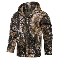Veste de chasse imperméable, coupe-vent, respirante, en softshell ciré, camouflage léger orange canard, unisexe, adultes, ajustable