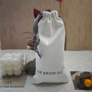 Wholesale Cotton <b>Drawstring</b> <b>Bags</b> Size 10*20 cm Packaging Pouch Storage Custom Logo Printed Cotton <b>Makeup</b> <b>Bag</b> Dust <b>Bag</b> - Product Image 1