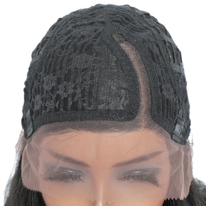 KEMY HAIR Perruque Synthétique Lace Front 20 "Medium <span class=keywords><strong>Mauve</strong></span> Rose Couleur Transparent HD Lace Résistant à la Chaleur Armure Bouclée 180% Densité - Product Image 5