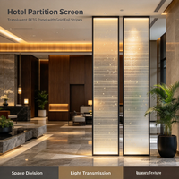 Panneau décoratif translucide en PETG haute résistance, étanche, avec fil incrusté et texture feuille d'or, pour l'aménagement intérieur des complexes hôteliers