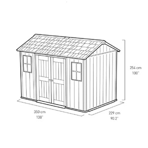 Casetta da Giardino Keter Oakland 350x229x254H Cm Grigio Duotech Effetto Legno Spazzolato Unità di Stoccaggio - Product Image 2