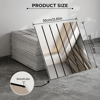 Papier peint miroir auto-adhésif à rayures 3D, 3 mm XPE, panneau mural à coller et à décoller, imperméable, décoration moderne