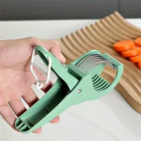Multifunctionele handmatige fruit- en groentesnijder Roestvrijstalen mes Komkommer Hamplakjes Wortel Keuken Camping Draagbaar gereedschap