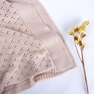 Baby Blanket Knitted Cotton Newborn Toddler <strong>Throw</strong> Blanket Shower Gift Knit Cotton Baby Blanket - Product Image 2