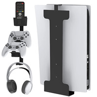 Support mural en métal pour PS5, support pour Playstation 5 édition disque et numérique, support de console de jeu avec support pour casque et manette