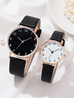YuSa372 nouvelle tendance mode Simple femmes vitrail Couple montre haute qualité bracelet en cuir montres à Quartz