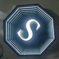 Enseigne à miroir infini avec chiffres LED 3D pour la publicité et la décoration extérieures, design personnalisable, étanche IP65