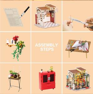 Kit de maison <span class=keywords><strong>miniature</strong></span> DIY Robotime <span class=keywords><strong>Rolife</strong></span> US Warehouse DG145 Emily's Flower Shop, puzzle en bois 3D - Product Image 4