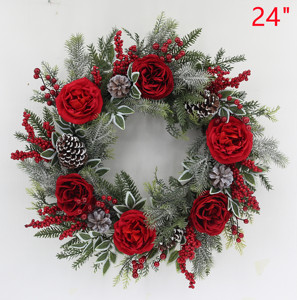 Meichuanghui bán buôn Hoa Vòng Hoa ngoài trời lớn giáng sinh Vòng hoa cho cửa trước tùy chỉnh trước thắp sáng giáng sinh vòng hoa trang trí - Product Image 6