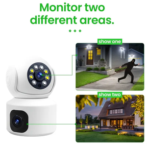 Cámara DE SEGURIDAD IP inalámbrica de doble lente PIX-LINK, vigilancia del hogar, Sensor CMOS de imagen, tarjeta de memoria, almacenamiento de datos, cámara WiFi - Product Image 4