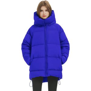 Womens Hooded Quilted <b>Puffer</b> <b>Jacket</b> Mid Length Padded Warm Winter Coat Windproof Outerwear - Product Image 3