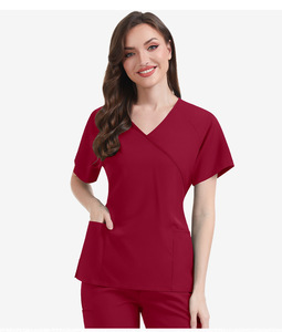 Women's V-Neck Scrub Sets With Drawstring Pants Hospital Uniforms For Nurses And Medical Staff In Multiple Colors - Product Image 6