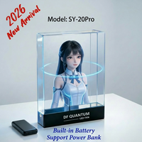 Kipas Proyektor Holografik 3D Mini Resolusi Tinggi Keluaran Terbaru 2026, Portabel, Kecerahan 2100cd, Garansi 1 Tahun, Remote Aplikasi