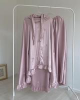 Robe de Ramadan à Couleur Unie, Abaya Imprimée Personnalisée à Volants, Ensemble de Prière Musulman, Sac Télécoung, Robes de Prière