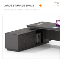 Manager Boss Desk Bureau de luxe en bois pour PDG Ensemble de meubles Table de bureau de direction moderne en forme de L