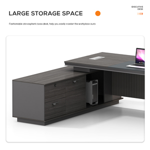 Manager Boss Desk Luxury Wooden Ceo Escritorios de oficina Juego Mesa de muebles de oficina ejecutiva moderna en forma de L - Product Image 3