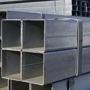 Karbon çelik Q235b inşaat mühendisliği için sıcak daldırma galvanize köşeli boru 100*50 galvanizli dikdörtgen boru