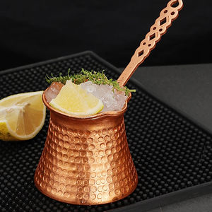 Cafetera hecha a mano de 330ml, cafetera turca, taza de aleación de aluminio martillado, olla de Metal chapada en cobre para café árabe <span class=keywords><strong>griego</strong></span> - Product Image 6