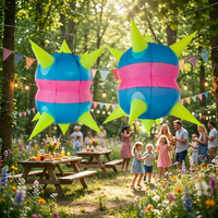 Ballon étoile suspendu gonflable en forme de soucoupe volante personnalisé avec éclairage LED à changement de couleur, impression numérique et ventilateur intégré, 4-6 pieds
