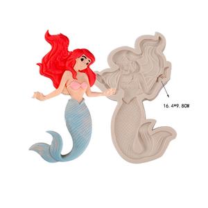 Molde <span class=keywords><strong>de</strong></span> silicona para hornear pasteles, Serie Ocean, con forma <span class=keywords><strong>de</strong></span> princesa <span class=keywords><strong>de</strong></span> sirena, <span class=keywords><strong>Fondant</strong></span> - Product Image 3
