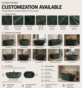 Vasca da bagno in marmo verde Cotrustone, scolpita a mano da un blocco <span class=keywords><strong>di</strong></span> marmo massiccio per bagno <span class=keywords><strong>di</strong></span> villa, vasca da bagno naturale in marmo verde. - Product Image 6