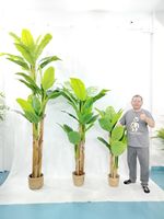 Arbre bananier artificiel vert détachable avec 3 troncs de 150 cm, très réaliste, pour la décoration de la maison, des fêtes et des mariages