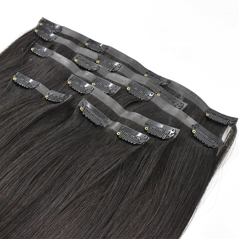 12 Een Graad 100% Naadloze Onzichtbare Hair Extensions Clip In Menselijk Natuurlijk Haar