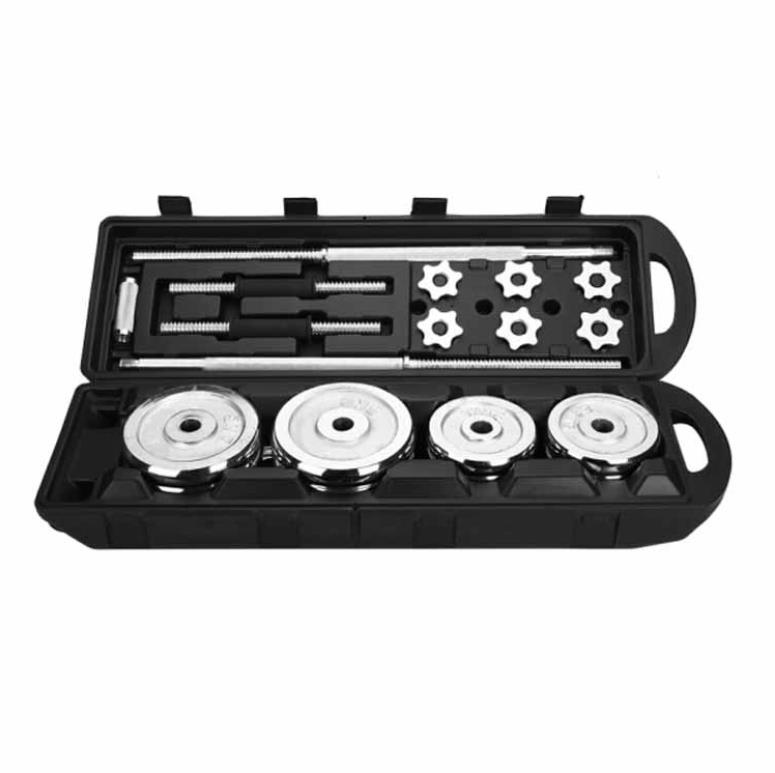 Хромированная штанга и гантели LDH 50 кг в пластиковой коробке