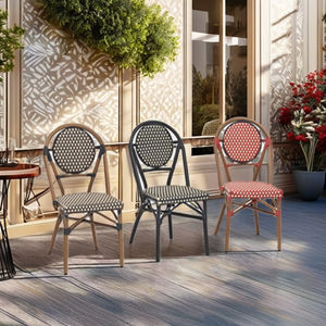 Silla <span class=keywords><strong>de</strong></span> mimbre <span class=keywords><strong>de</strong></span> bambú <span class=keywords><strong>de</strong></span> París cocina jardín Patio césped café restaurante exterior Interior <span class=keywords><strong>precio</strong></span> al por mayor estilo francés comedor café - Product Image 4
