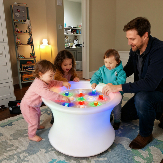 Customize Modern Kids LED Toddler Sand Table Color Changing Lights Sensory Play Activity School Daycare Furniture Montessori Toy