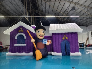 Nouvelle conception CH, tente gonflable personnalisée en forme de château de Noël, en tissu Oxford, <span class=keywords><strong>maison</strong></span> de Noël du Père Noël pour <span class=keywords><strong>la</strong></span> publicité des fêtes - Product Image 2